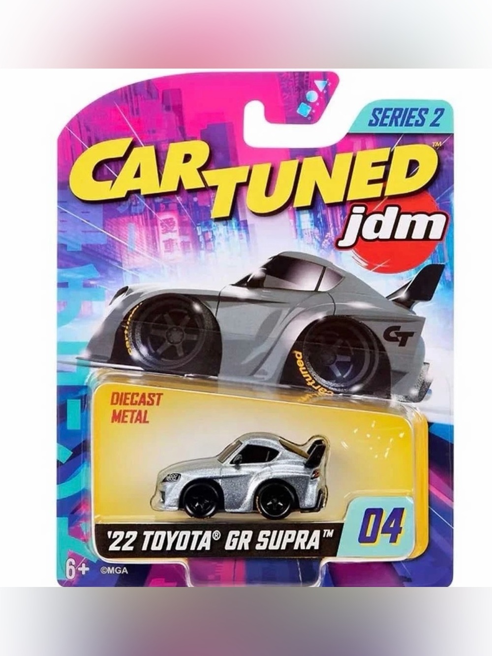 CarTuned 22 Toyota GR Supra Silver #04 JDM Series 2 1/64 Diecast Car Model NEW